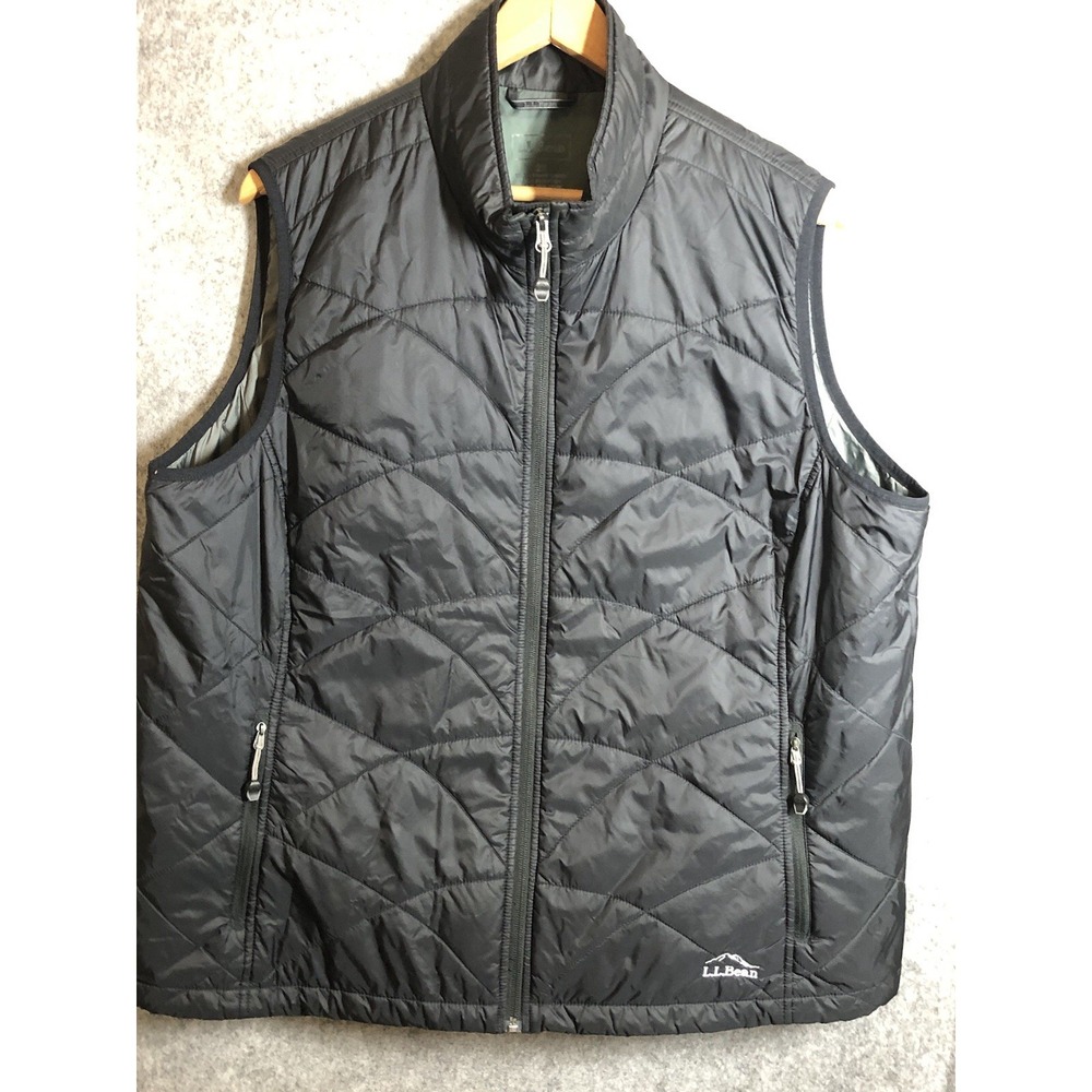 L.L. Bean Vest Womens 2XL Black Puffer Snow Ski Winter